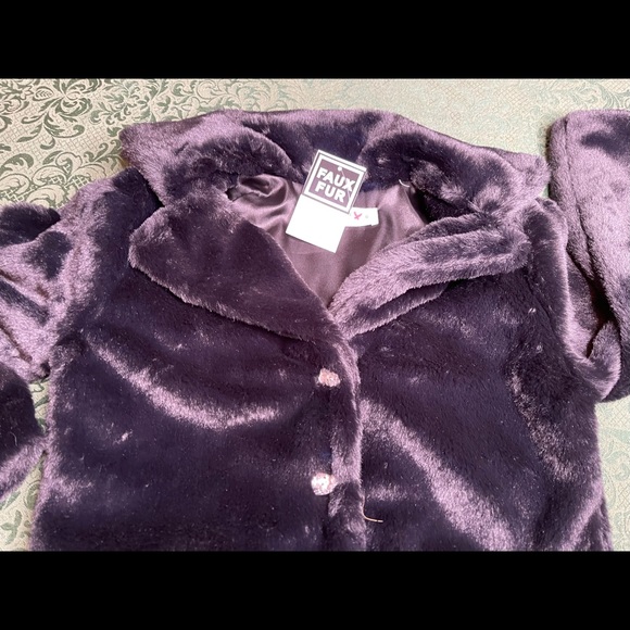 NWT 4 fur coat dress jacket Christmas hanukkah blk - Picture 3 of 7